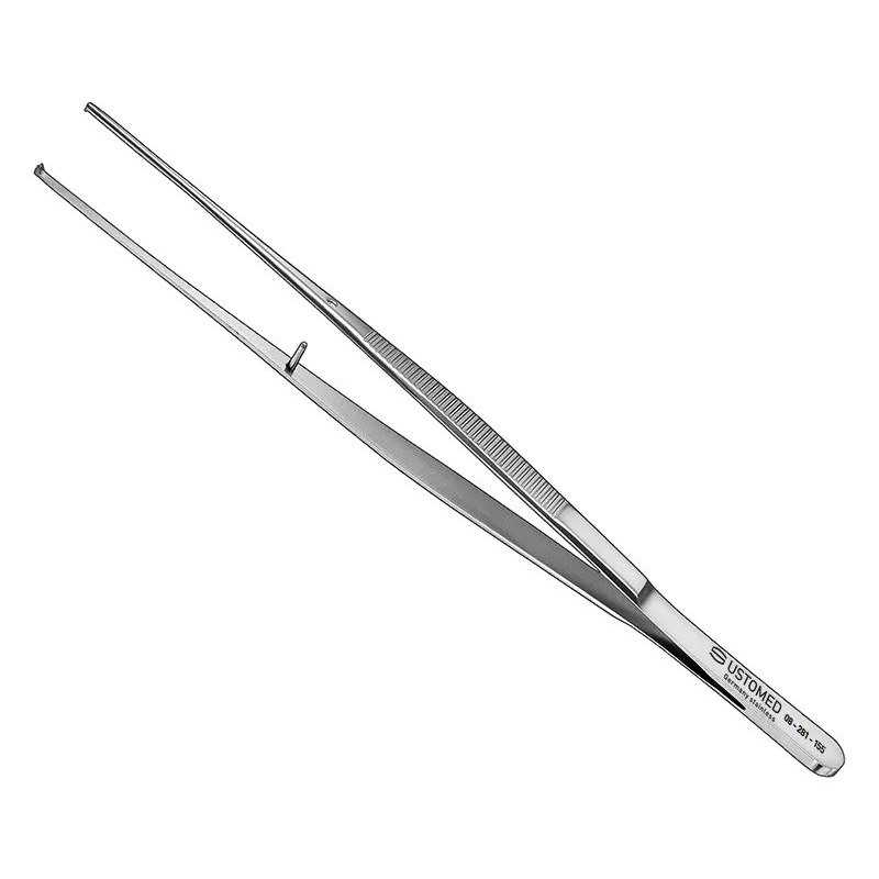 Ustomed - SEMKEN weefselpincet, 15,5 cm, recht, 1x2 tanden, zeer delicaat