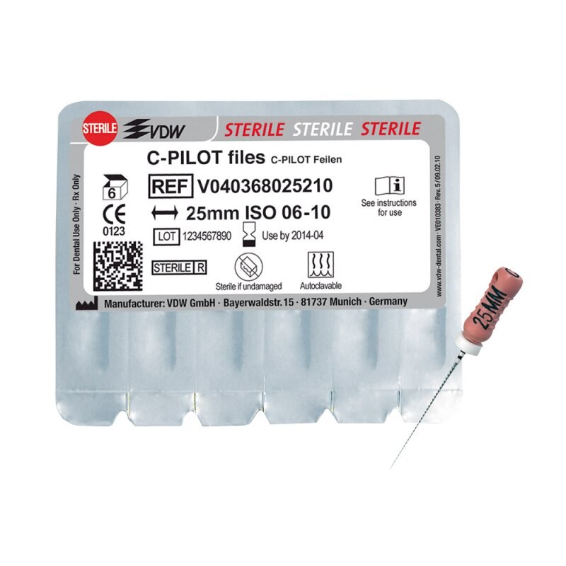 VDW C-PILOT handvijlen, steriel, ISO 015, 25 mm
