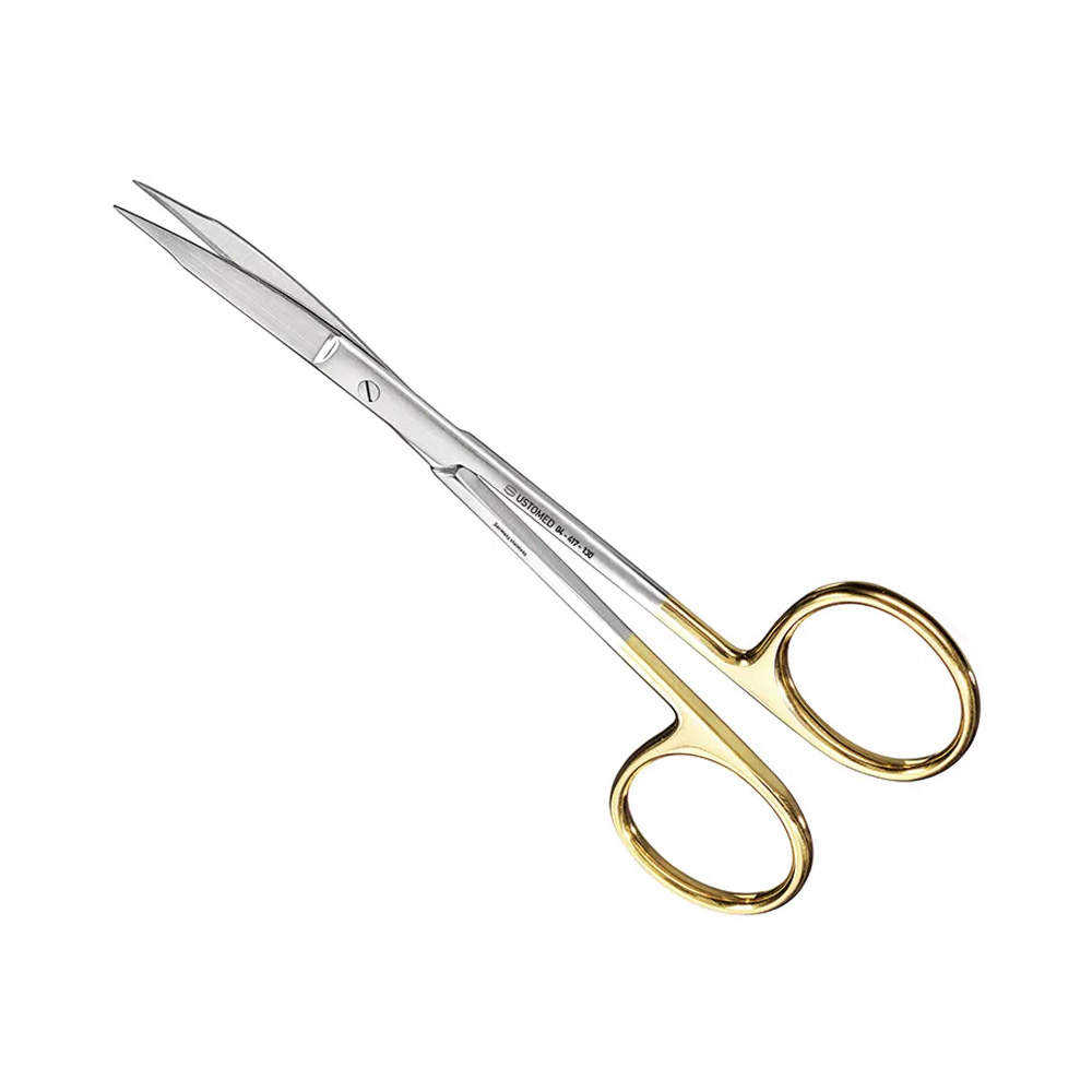 [04-417-130] Ustomed – FOX hechtings-/ tandvleesschaar TC 13 cm gebogen, gekarteld