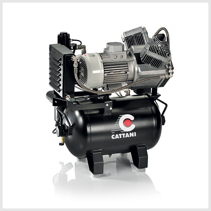 Cattani AC 200 - Tweecilindercompressor, met luchtdroger (400v)