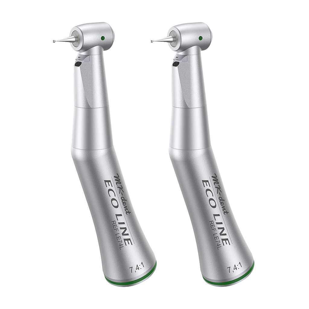 [VP-LE74L] MK-dent Double Pack LE74L, 2× hoekstuk Eco Line, 7,4:1, CA-boren, glasvezellicht