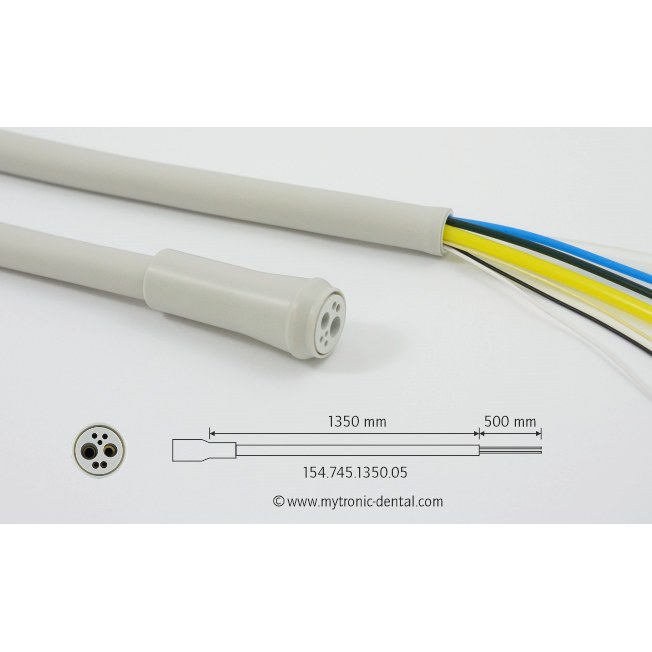 [154.745.1350.05] Mytronic luchtmotor-/turbineslang 4-gats met licht, voor ADEC, 1350 mm, grijs, open einden