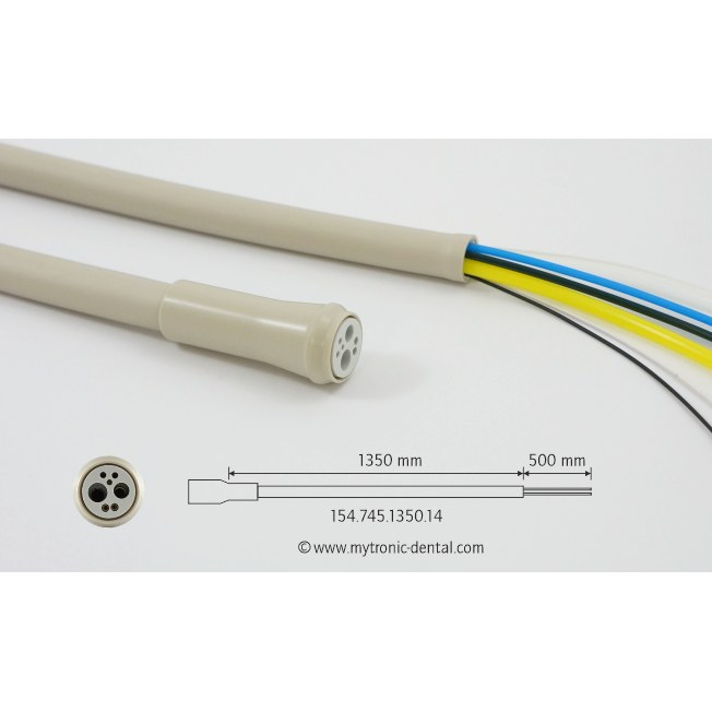Mytronic luchtmotor-/turbineslang 4-gats met licht, voor ADEC, 1350 mm, surf4, open einden