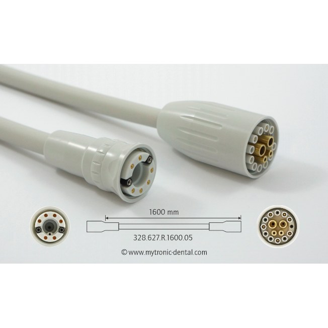 [328.627.R.1600.05] Mytronic motorslang voor Castellini Implantor LED motor, 6 pins, 1600 mm, unit Castellini, grijs, met waterregelaar