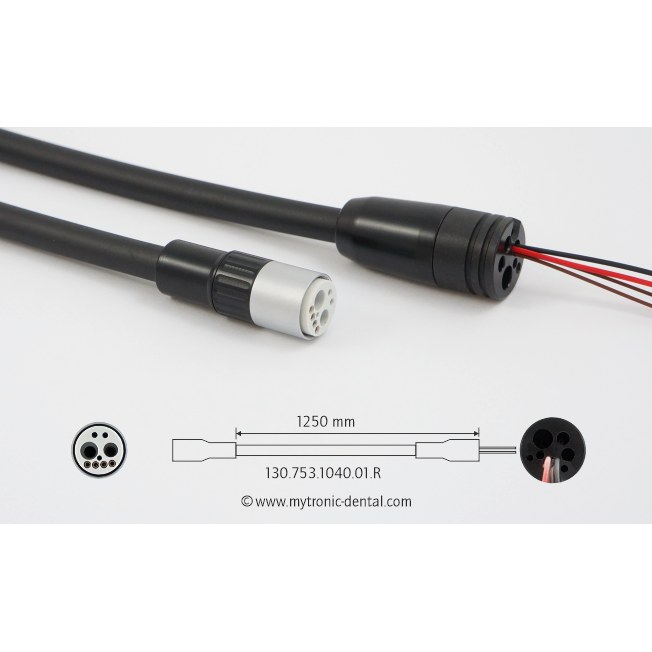 [130.753.1040.01.R] Mytronic motorslang voor Bien-Air MC3 motor, 1250 mm, zwart, unit KaVo 1038A/1040/1050, met waterregelaar