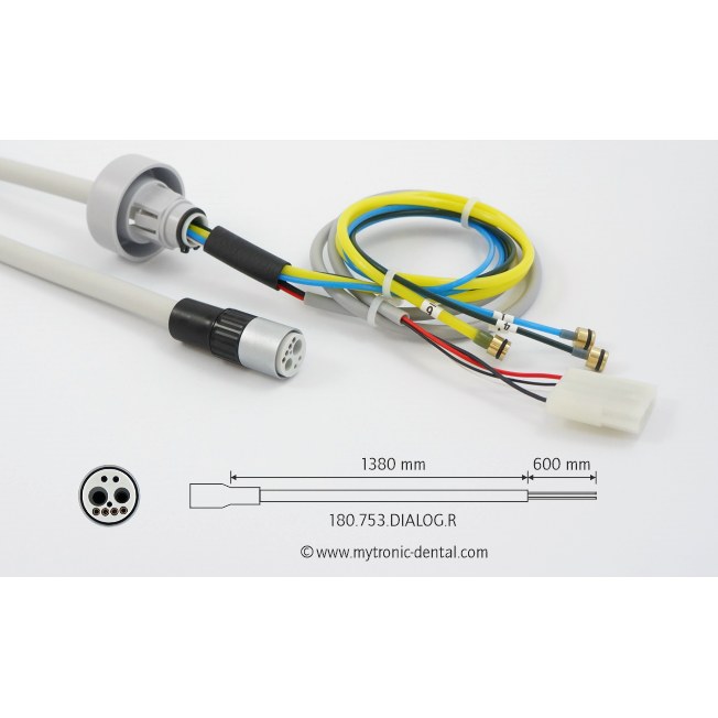 Mytronic motorslang voor Bien-Air MC3 motor, grijs, unit Ritter DIALOG, met waterregelaar