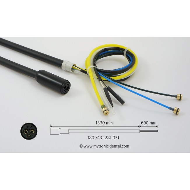 Mytronic turbineslang 4-gats met licht, 1281 mm, zwart, unit Ritter SPRINT