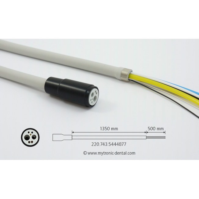 [220.743.5444877] Mytronic turbineslang 4-gats met licht, 1350 mm, grijs, unit Sirona C8/ProFeel
