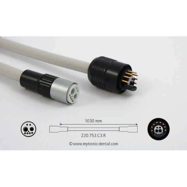 Mytronic motorslang voor Bien-Air MC3 motor, 1030 mm, grijs, unit Sirona C3/C3+/C6/E3, met waterregelaar
