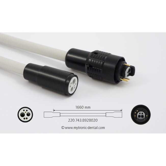 Mytronic turbineslang 4-gats met licht, 1660 mm, grijs, unit Sirona A/C/E/M/S-serie