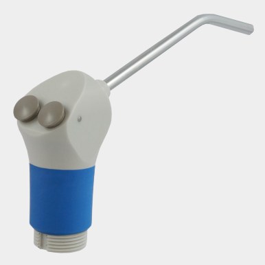 Mytronic MC 3FP-S spuitkop gebogen, softgrip lichtblauw, drukknoppen grijs