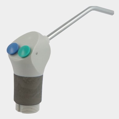Mytronic MC 3FP-S spuitkop gebogen, softgrip kwartsgrijs, drukknoppen blauw/groen