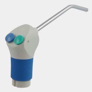 [795.300.27] Mytronic MC 3FP-S spuitkop gebogen, softgrip lichtblauw, drukknoppen blauw/groen