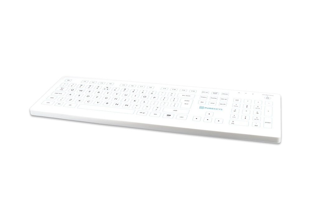 Purekeys Full Size Medisch Keyboard- Draadloos (wit)