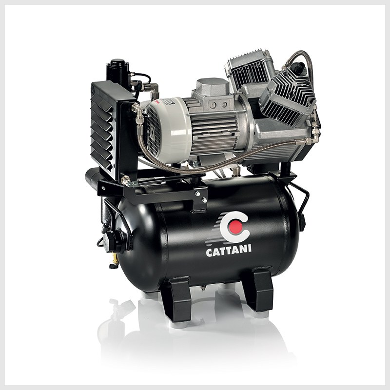 Cattani AC200 — Tweecilindercompressor met luchtdroger (230 V)