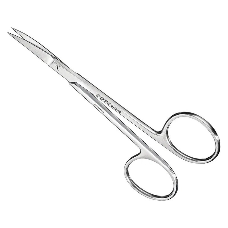 [03-317-115] Ustomed - IRIS hecht- en tandvleesschaar 11,5 cm gebogen, grote ring