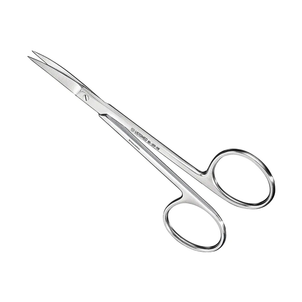 Ustomed - IRIS hecht- en tandvleesschaar 11,5 cm gebogen, grote ring