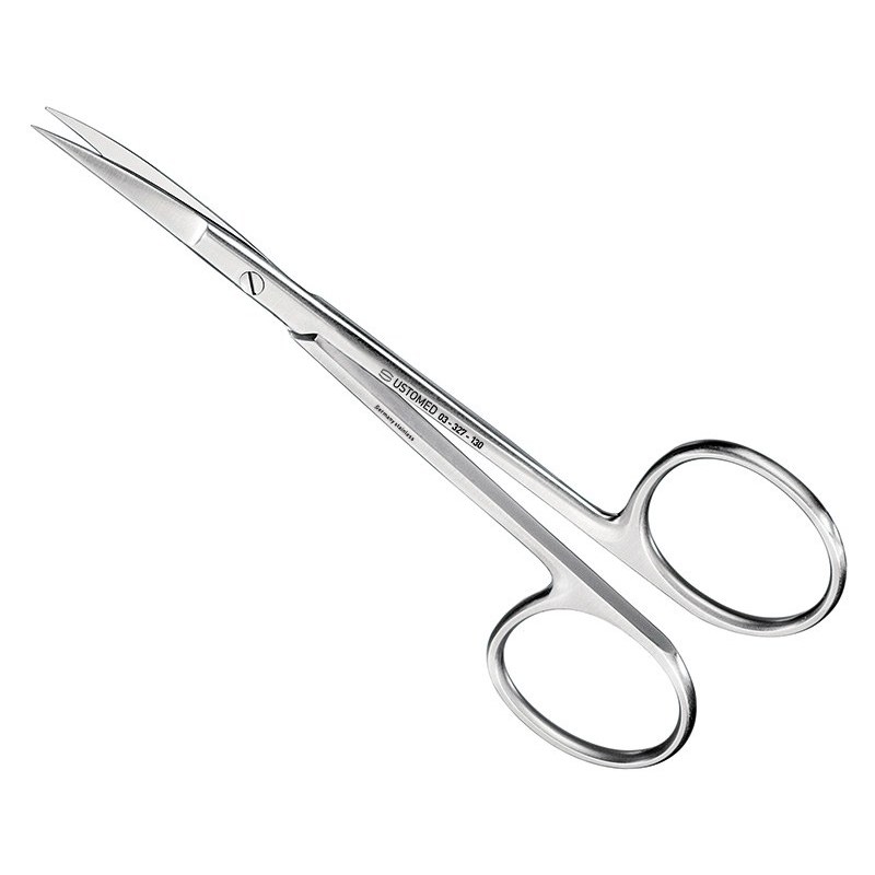 [03-327-130] Ustomed - IRIS hecht- en tandvleesschaar 13 cm gebogen, extra grote ring
