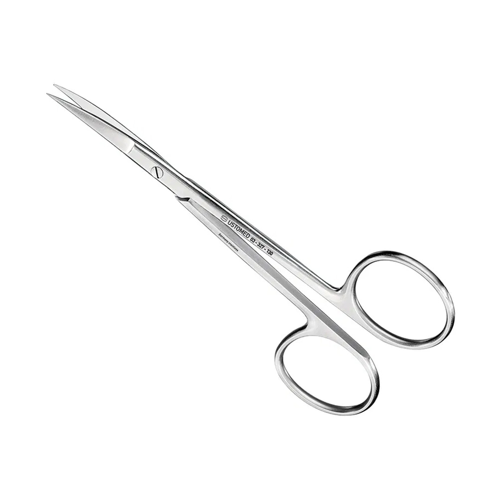 [03-327-130] Ustomed - IRIS hecht- en tandvleesschaar 13 cm gebogen, extra grote ring