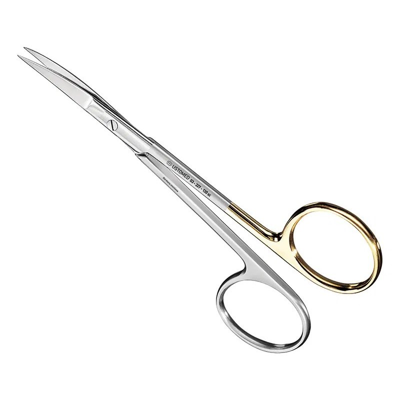 [03-327-130SC] Ustomed - IRIS hecht- en tandvleesschaar Super-Cut 13 cm gebogen, extra grote ring
