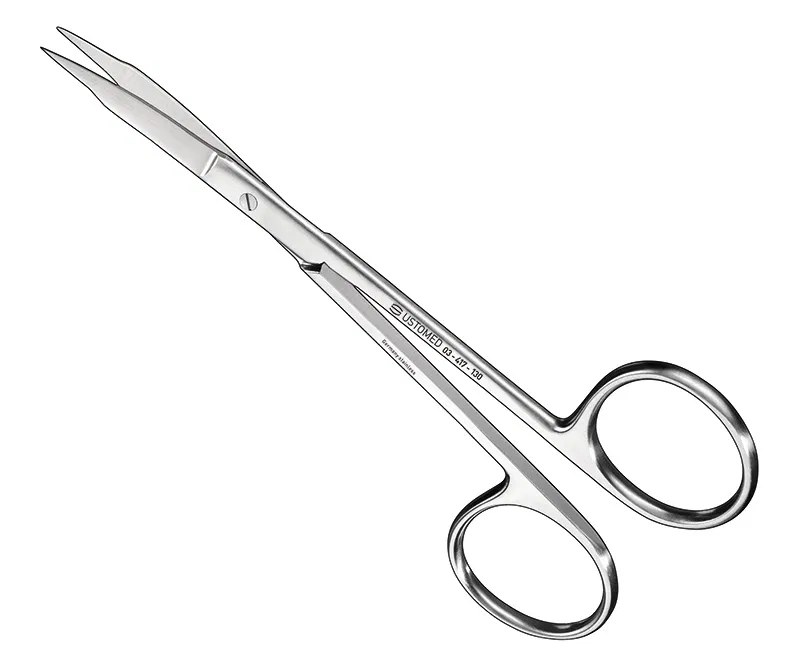 Ustomed - FOX, suture-/gum scissors, 13cm, cvd., serr.