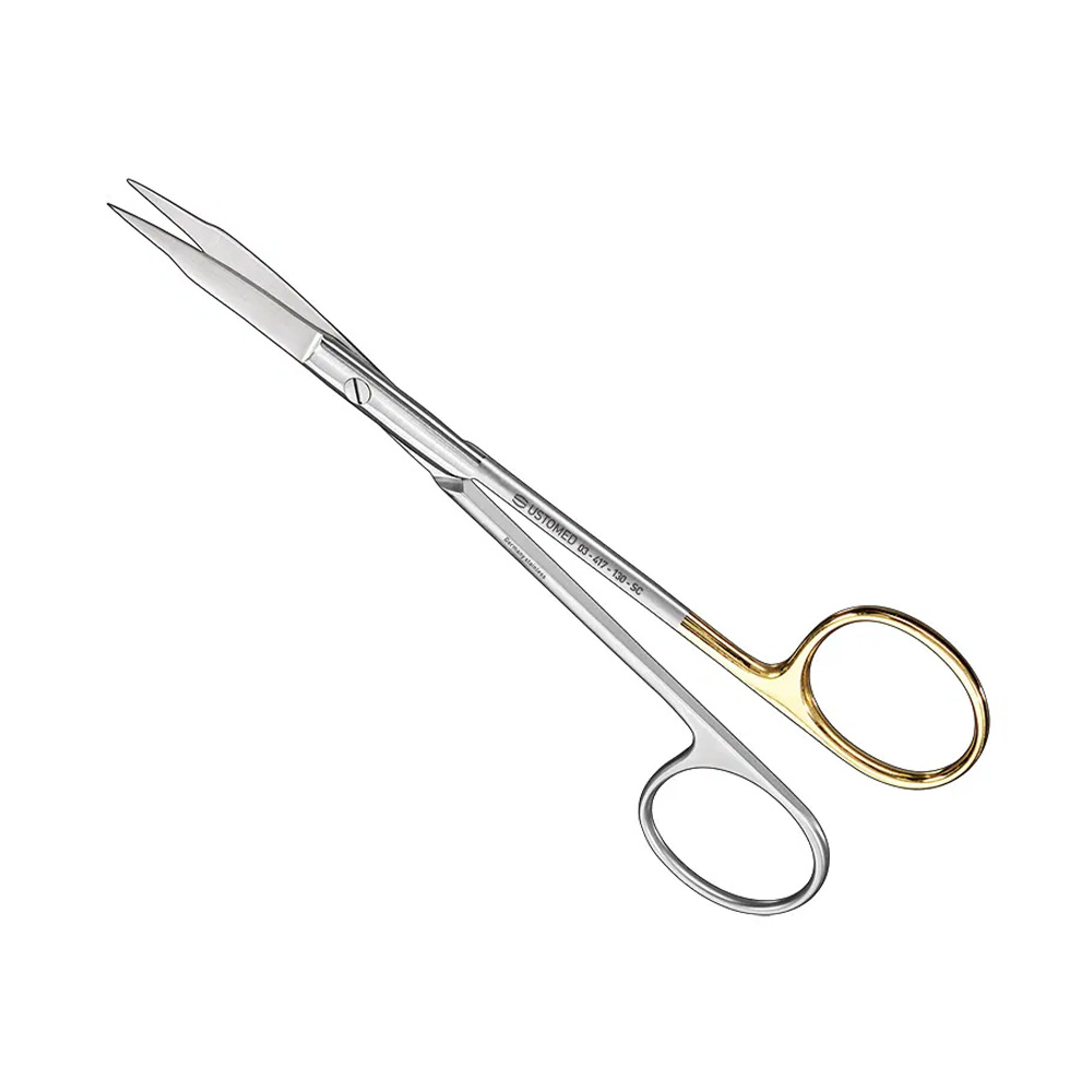 Ustomed - FOX hechtings-/tandvleesschaar, 13 cm, gebogen, Super-Cut uitvoering