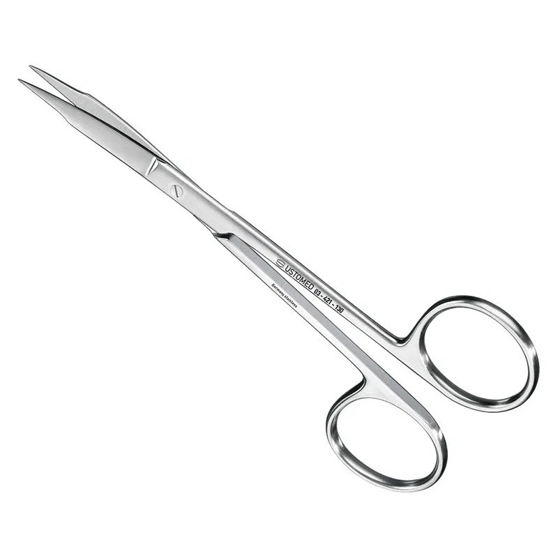 Ustomed - FOX hechtings-/tandvleesschaar, 13 cm, gebogen, standaard uitvoering