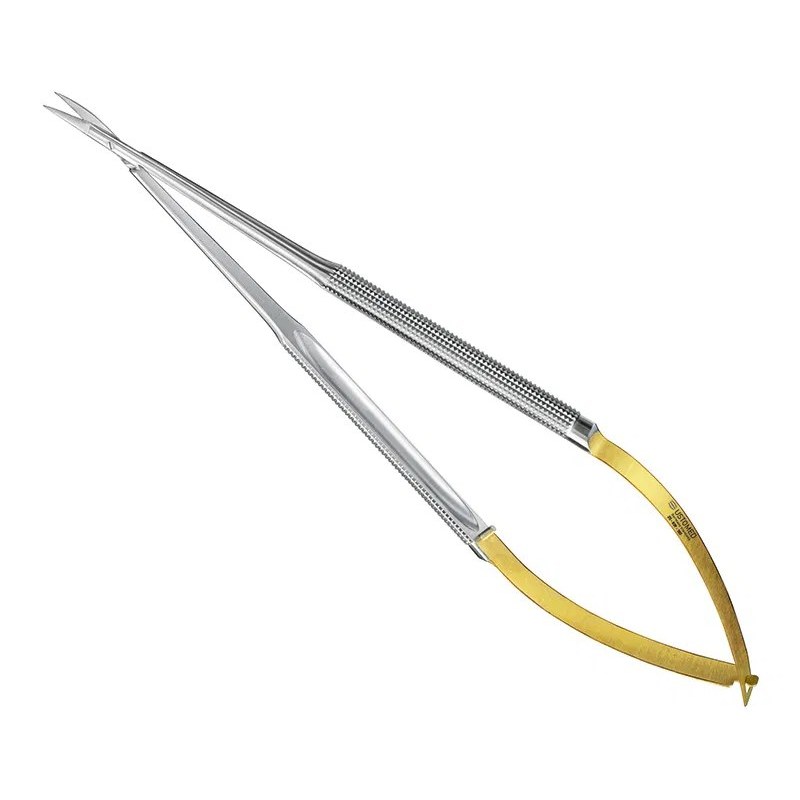 Ustomed - I'MOTION micro-schaar met veerhandgreep 18 cm gebogen, ronde handgrepen