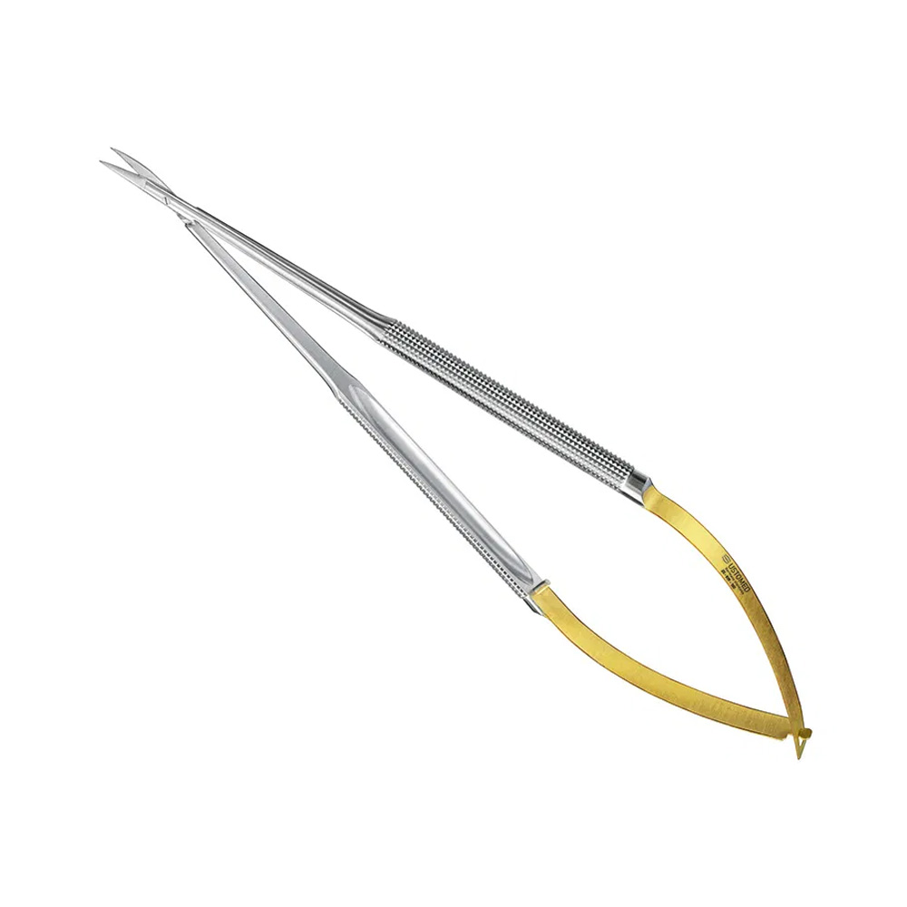 Ustomed - I'MOTION micro-schaar met veerhandgreep 18 cm gebogen, ronde handgrepen