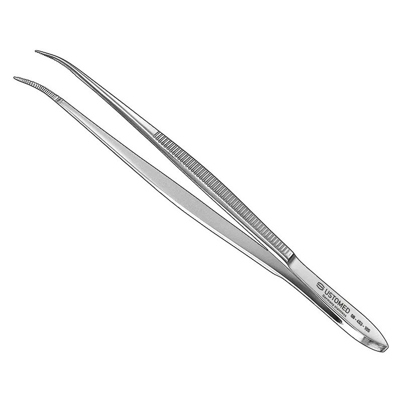 [08-453-105] Ustomed - Splinter pincet, 10,5 cm, gebogen, getande punt