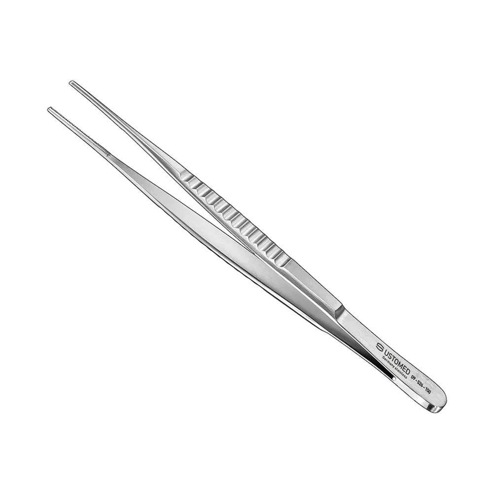 Ustomed - DE BAKEY atraumatisch pincet, 15 cm, recht, brede tip 2 mm