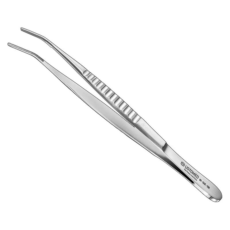[09-545-150] Ustomed - DE BAKEY atraumatisch pincet, 15 cm, gebogen, 2 mm