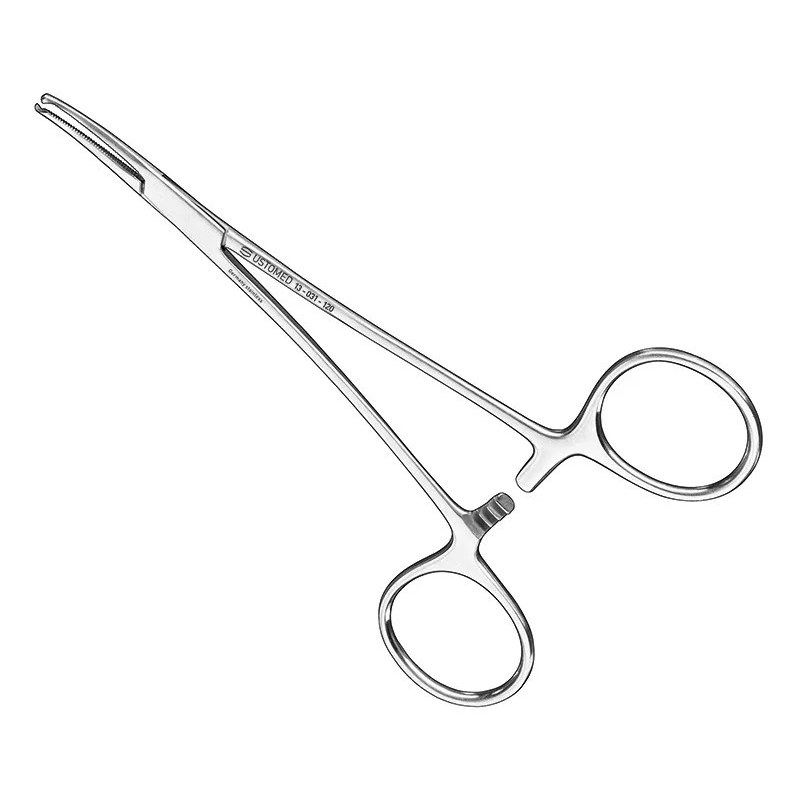 [13-031-120] Ustomed - HALSTED-MOSQUITO, hemostatische tang, 12 cm, gebogen, 1x2 tanden