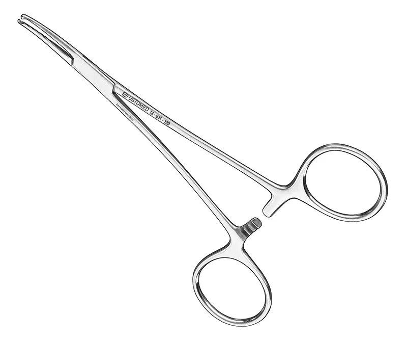 Ustomed - HALSTED-MOSQUITO, hemostatische tang, 12 cm, gebogen, 1x2 tanden