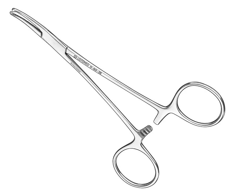 Ustomed - MICRO-MOSQUITO, hemostatische tang, 12,5 cm, gebogen, 1x2 tanden
