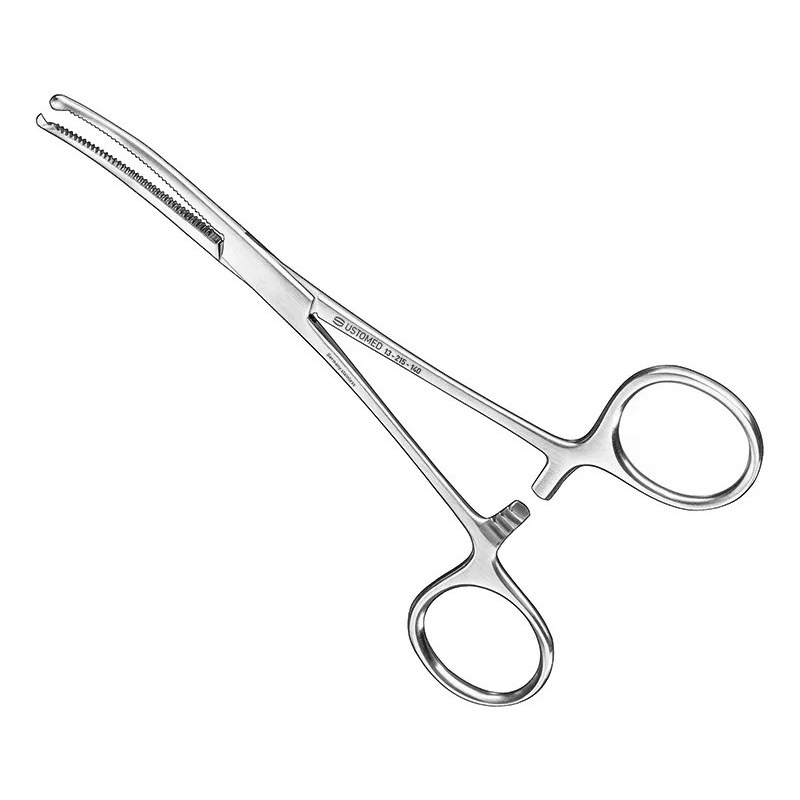 [13-215-140] Ustomed - OCHSNER-KOCHER, hemostatische tang, 14 cm, gebogen, 1x2 tanden