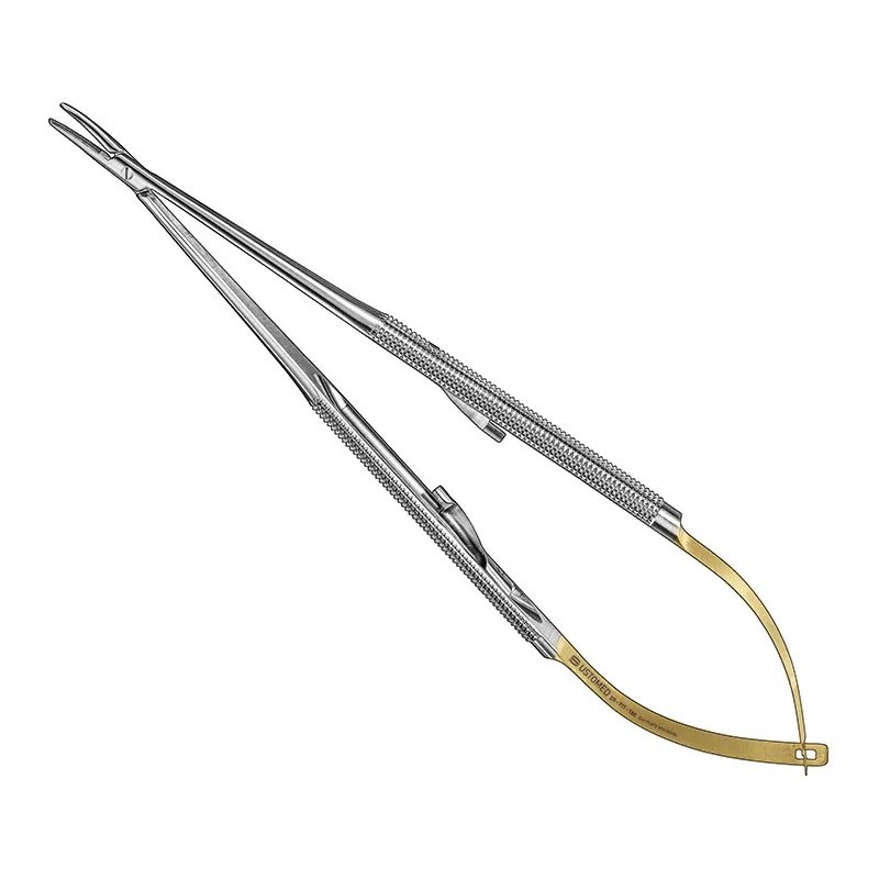 [20-711-180] Ustomed - BARRAQUER TC micro-naaldvoerder 18 cm, gebogen