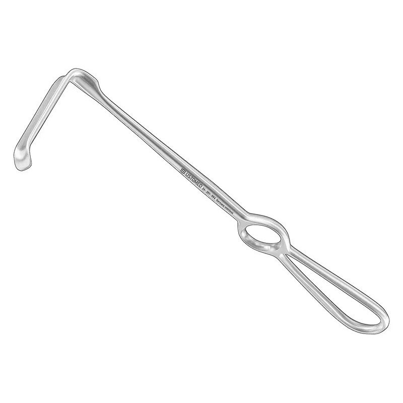 [24-201-004] Ustomed Obwegeser weke-delenretractor, 55 x 12 mm, gegroefd