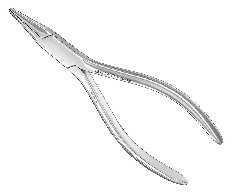 Ustomed - Flat nose pliers, 14 cm, cross-cut jaws
