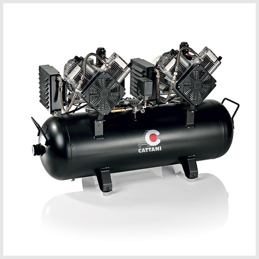 [013435] Cattani AC 400 - Tweecilinder, dubbelkopscompressor, met 2 luchtdrogers (400v)