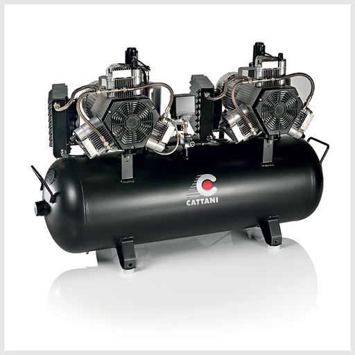 [013535] Cattani AC 600 - Driecilinder, dubbelkopscompressor, met 2 luchtdrogers (400v)