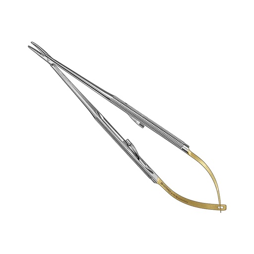 [20-711-180] Ustomed - BARRAQUER TC micro-naaldvoerder 18 cm, gebogen